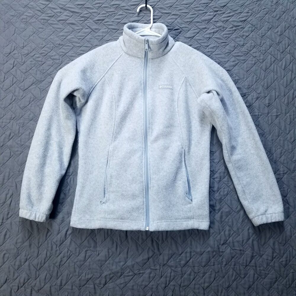 COLUMBIA Jacket Womens Small Gray Fleece Sweatshirt Benton Springs‎ Full Zip